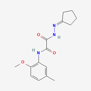 molecular formula C15H19N3O3 B7692413 N'-(cyclopentylideneamino)-N-(2-methoxy-5-methylphenyl)oxamide 