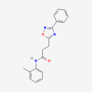 molecular formula C18H17N3O2 B7692426 N-(2-methylphenyl)-3-(3-phenyl-1,2,4-oxadiazol-5-yl)propanamide 