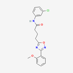 molecular formula C19H18ClN3O3 B7692691 N-(3-chlorophenyl)-4-[3-(2-methoxyphenyl)-1,2,4-oxadiazol-5-yl]butanamide 