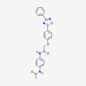 molecular formula C24H20N4O4 B7692917 N-(4-acetamidophenyl)-2-[4-(3-phenyl-1,2,4-oxadiazol-5-yl)phenoxy]acetamide 