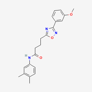 molecular formula C21H23N3O3 B7693051 N-(3,4-dimethylphenyl)-4-[3-(3-methoxyphenyl)-1,2,4-oxadiazol-5-yl]butanamide 