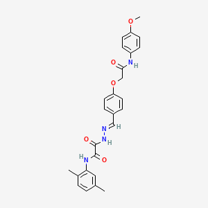 molecular formula C26H26N4O5 B7693113 N-(2,5-dimethylphenyl)-2-[(2E)-2-(4-{2-[(4-methoxyphenyl)amino]-2-oxoethoxy}benzylidene)hydrazinyl]-2-oxoacetamide 