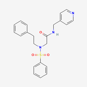 molecular formula C22H23N3O3S B7693125 N~2~-(2-phenylethyl)-N~2~-(phenylsulfonyl)-N-(pyridin-4-ylmethyl)glycinamide 