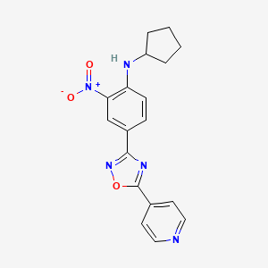 molecular formula C18H17N5O3 B7693126 N-cyclopentyl-2-nitro-4-[5-(pyridin-4-yl)-1,2,4-oxadiazol-3-yl]aniline 