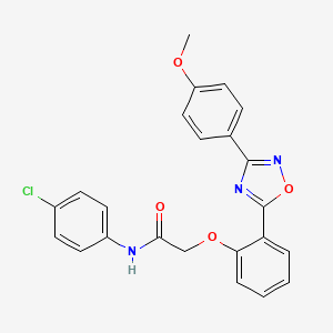 molecular formula C23H18ClN3O4 B7693134 N-(4-chlorophenyl)-2-{2-[3-(4-methoxyphenyl)-1,2,4-oxadiazol-5-yl]phenoxy}acetamide 