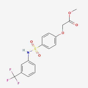 molecular formula C16H14F3NO5S B7693141 Methyl (4-{[3-(trifluoromethyl)phenyl]sulfamoyl}phenoxy)acetate 
