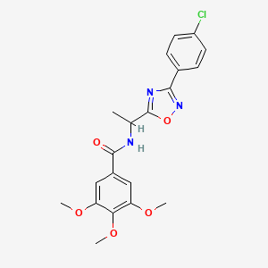 molecular formula C20H20ClN3O5 B7693192 N-[1-[3-(4-chlorophenyl)-1,2,4-oxadiazol-5-yl]ethyl]-3,4,5-trimethoxybenzamide 