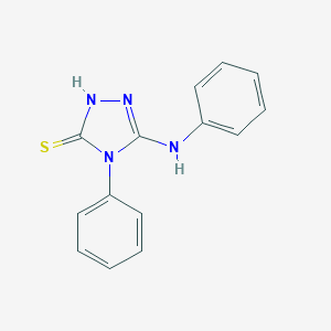 molecular formula C14H12N4S B076932 3H-1,2,4-Triazole-3-thione, 2,4-dihydro-4-phenyl-5-(phenylamino)- CAS No. 14132-84-4