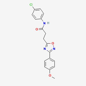 molecular formula C18H16ClN3O3 B7693456 N-(4-chlorophenyl)-3-[3-(4-methoxyphenyl)-1,2,4-oxadiazol-5-yl]propanamide 
