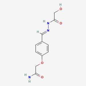 molecular formula C11H13N3O4 B7693471 N-[[4-(2-Amino-2-oxoethoxy)phenyl]methylideneamino]-2-hydroxyacetamide CAS No. 676605-10-0