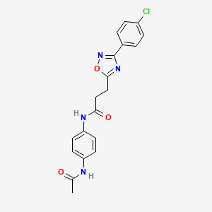 molecular formula C19H17ClN4O3 B7693499 N-(4-acetamidophenyl)-3-[3-(4-chlorophenyl)-1,2,4-oxadiazol-5-yl]propanamide 