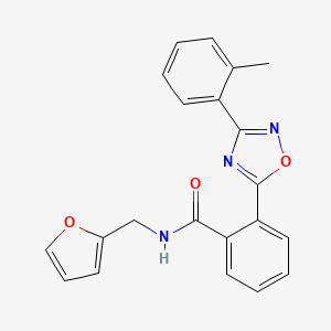 molecular formula C21H17N3O3 B7693526 N-(furan-2-ylmethyl)-2-[3-(2-methylphenyl)-1,2,4-oxadiazol-5-yl]benzamide 