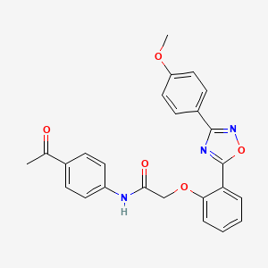 molecular formula C25H21N3O5 B7693672 N-(4-acetylphenyl)-2-{2-[3-(4-methoxyphenyl)-1,2,4-oxadiazol-5-yl]phenoxy}acetamide 