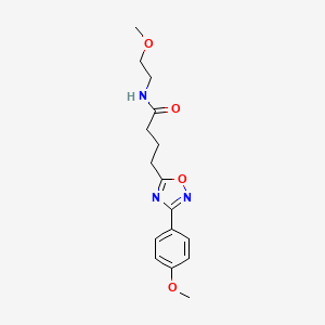 molecular formula C16H21N3O4 B7693675 N-(2-methoxyethyl)-4-[3-(4-methoxyphenyl)-1,2,4-oxadiazol-5-yl]butanamide 