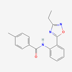 molecular formula C18H17N3O2 B7693701 N-[2-(3-ethyl-1,2,4-oxadiazol-5-yl)phenyl]-4-methylbenzamide 