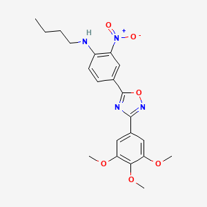 molecular formula C21H24N4O6 B7693845 N-butyl-2-nitro-4-[3-(3,4,5-trimethoxyphenyl)-1,2,4-oxadiazol-5-yl]aniline 