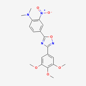 molecular formula C19H20N4O6 B7693874 N,N-dimethyl-2-nitro-4-[3-(3,4,5-trimethoxyphenyl)-1,2,4-oxadiazol-5-yl]aniline 