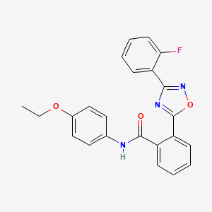 molecular formula C23H18FN3O3 B7693881 N-(4-ethoxyphenyl)-2-[3-(2-fluorophenyl)-1,2,4-oxadiazol-5-yl]benzamide 
