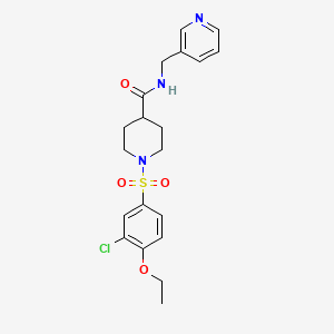 molecular formula C20H24ClN3O4S B7694024 1-[(3-chloro-4-ethoxyphenyl)sulfonyl]-N~4~-(3-pyridylmethyl)-4-piperidinecarboxamide 