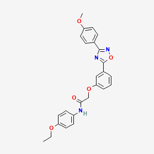 molecular formula C25H23N3O5 B7694036 N-(4-ethoxyphenyl)-2-{3-[3-(4-methoxyphenyl)-1,2,4-oxadiazol-5-yl]phenoxy}acetamide 