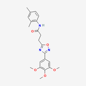 molecular formula C22H25N3O5 B7694073 N-(2,4-dimethylphenyl)-3-[3-(3,4,5-trimethoxyphenyl)-1,2,4-oxadiazol-5-yl]propanamide 