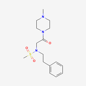 molecular formula C16H25N3O3S B7694081 N-[2-(4-methylpiperazin-1-yl)-2-oxoethyl]-N-(2-phenylethyl)methanesulfonamide 
