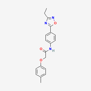 molecular formula C19H19N3O3 B7694121 N-[4-(3-ethyl-1,2,4-oxadiazol-5-yl)phenyl]-2-(4-methylphenoxy)acetamide 