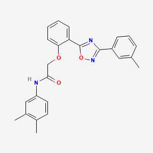 molecular formula C25H23N3O3 B7694188 N-(3,4-dimethylphenyl)-2-{2-[3-(3-methylphenyl)-1,2,4-oxadiazol-5-yl]phenoxy}acetamide 