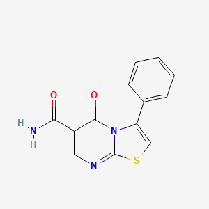 molecular formula C13H9N3O2S B7694214 5-oxo-3-phenyl-5H-[1,3]thiazolo[3,2-a]pyrimidine-6-carboxamide 
