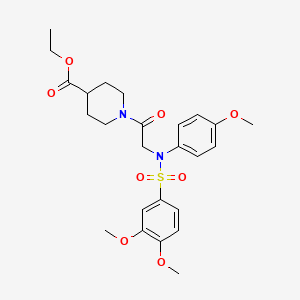 molecular formula C25H32N2O8S B7694253 ethyl 1-{N-[(3,4-dimethoxyphenyl)sulfonyl]-N-(4-methoxyphenyl)glycyl}piperidine-4-carboxylate 