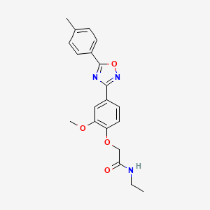 molecular formula C20H21N3O4 B7694323 N-ethyl-2-{2-methoxy-4-[5-(4-methylphenyl)-1,2,4-oxadiazol-3-yl]phenoxy}acetamide 