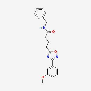 molecular formula C20H21N3O3 B7694366 N-benzyl-4-[3-(3-methoxyphenyl)-1,2,4-oxadiazol-5-yl]butanamide 
