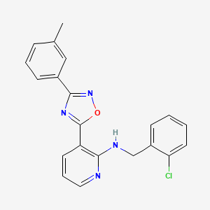 molecular formula C21H17ClN4O B7694488 N-[(2-chlorophenyl)methyl]-3-[3-(3-methylphenyl)-1,2,4-oxadiazol-5-yl]pyridin-2-amine 