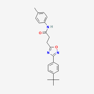 molecular formula C22H25N3O2 B7694670 3-[3-(4-tert-butylphenyl)-1,2,4-oxadiazol-5-yl]-N-(4-methylphenyl)propanamide 