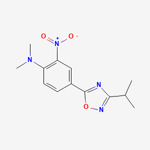 molecular formula C13H16N4O3 B7694747 N,N-Dimethyl-2-nitro-4-[3-(propan-2-YL)-1,2,4-oxadiazol-5-YL]aniline 
