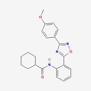 molecular formula C22H23N3O3 B7695110 N-[2-[3-(4-methoxyphenyl)-1,2,4-oxadiazol-5-yl]phenyl]cyclohexanecarboxamide 