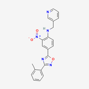 molecular formula C21H17N5O3 B7695149 4-[3-(2-Methylphenyl)-1,2,4-oxadiazol-5-YL]-2-nitro-N-[(pyridin-3-YL)methyl]aniline 