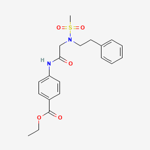molecular formula C20H24N2O5S B7695208 ethyl 4-{[N-(methylsulfonyl)-N-(2-phenylethyl)glycyl]amino}benzoate 