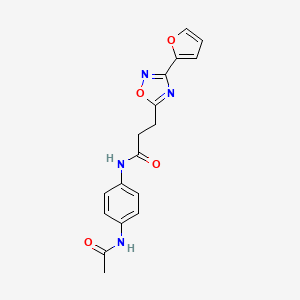 molecular formula C17H16N4O4 B7695252 N-(4-acetamidophenyl)-3-[3-(furan-2-yl)-1,2,4-oxadiazol-5-yl]propanamide 