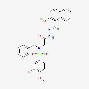 molecular formula C28H27N3O6S B7695275 N-benzyl-N-(2-{(2E)-2-[(2-hydroxynaphthalen-1-yl)methylidene]hydrazinyl}-2-oxoethyl)-3,4-dimethoxybenzenesulfonamide (non-preferred name) 