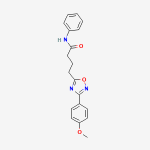 molecular formula C19H19N3O3 B7695318 4-[3-(4-methoxyphenyl)-1,2,4-oxadiazol-5-yl]-N-phenylbutanamide 