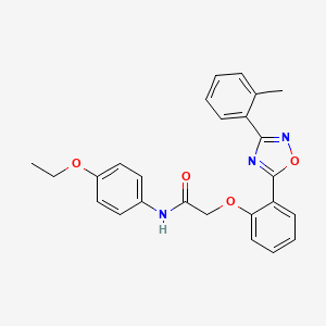 molecular formula C25H23N3O4 B7695432 N-(4-ethoxyphenyl)-2-{2-[3-(2-methylphenyl)-1,2,4-oxadiazol-5-yl]phenoxy}acetamide 