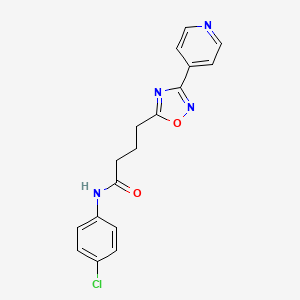 molecular formula C17H15ClN4O2 B7695475 N-(4-chlorophenyl)-4-[3-(pyridin-4-yl)-1,2,4-oxadiazol-5-yl]butanamide 