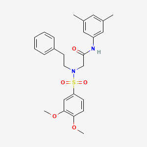 molecular formula C26H30N2O5S B7695501 N-(3,5-Dimethylphenyl)-2-[N-(2-phenylethyl)3,4-dimethoxybenzenesulfonamido]acetamide 
