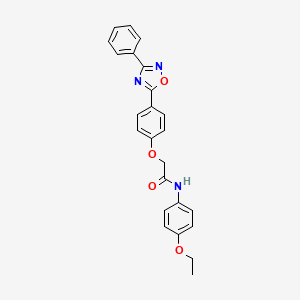 molecular formula C24H21N3O4 B7695591 N-(4-ethoxyphenyl)-2-[4-(3-phenyl-1,2,4-oxadiazol-5-yl)phenoxy]acetamide 