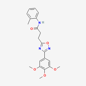 molecular formula C21H23N3O5 B7695593 N-(2-methylphenyl)-3-[3-(3,4,5-trimethoxyphenyl)-1,2,4-oxadiazol-5-yl]propanamide 