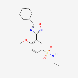 molecular formula C18H23N3O4S B7695615 N-allyl-3-(5-cyclohexyl-1,2,4-oxadiazol-3-yl)-4-methoxybenzenesulfonamide 