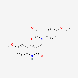molecular formula C22H24N2O5 B7695631 N-(4-ethoxyphenyl)-N-((2-hydroxy-6-methoxyquinolin-3-yl)methyl)-2-methoxyacetamide 