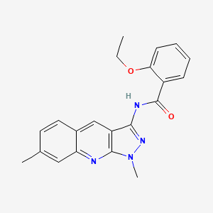 molecular formula C21H20N4O2 B7695648 N-(1,7-dimethyl-1H-pyrazolo[3,4-b]quinolin-3-yl)-2-ethoxybenzamide 