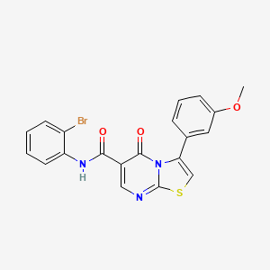 molecular formula C20H14BrN3O3S B7695672 methyl 4,5-dimethoxy-2-[3-(3-methoxyphenyl)-5-oxo-5H-[1,3]thiazolo[3,2-a]pyrimidine-6-amido]benzoate 